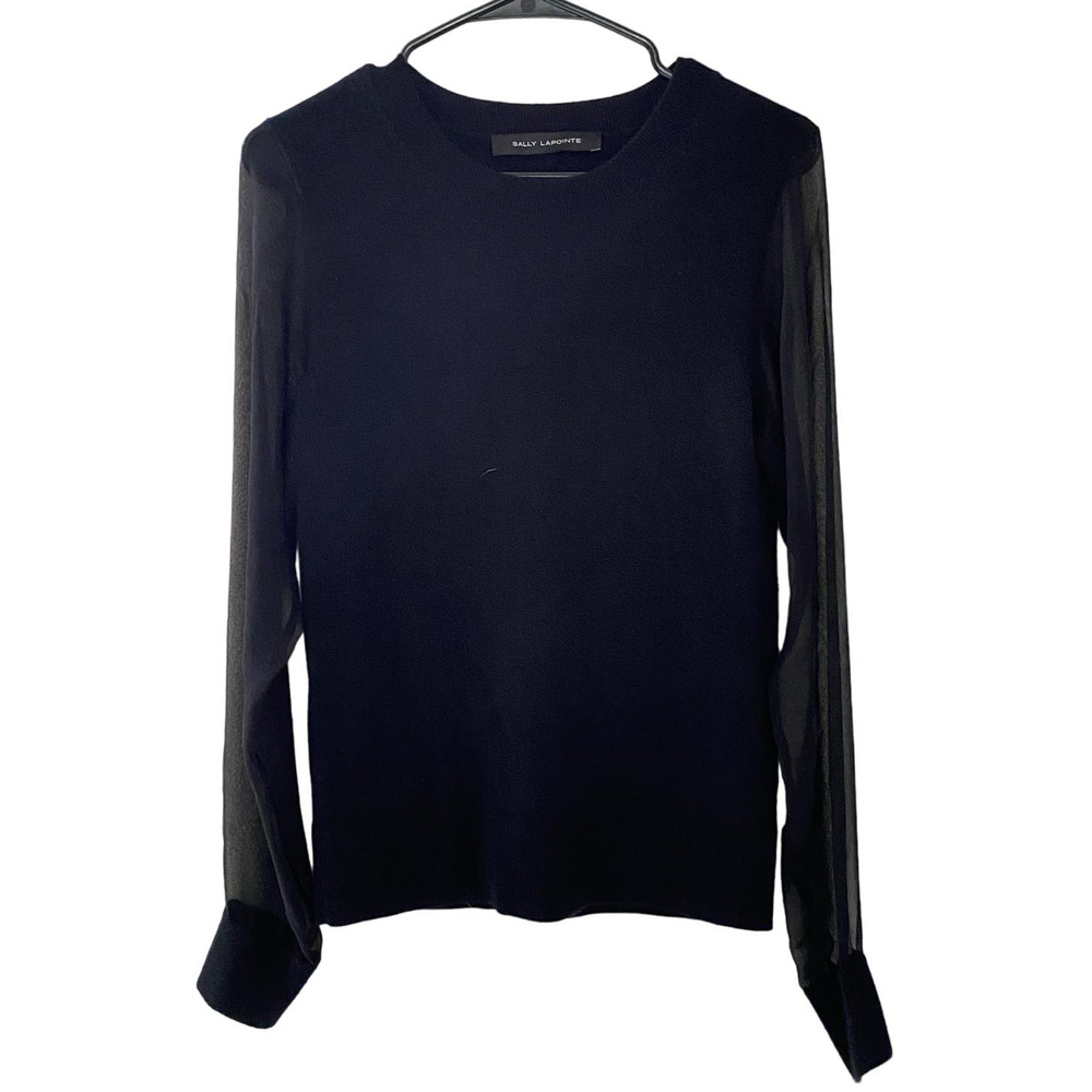 Sally Lapointe wool cashmere sweater silk sleeves sz M